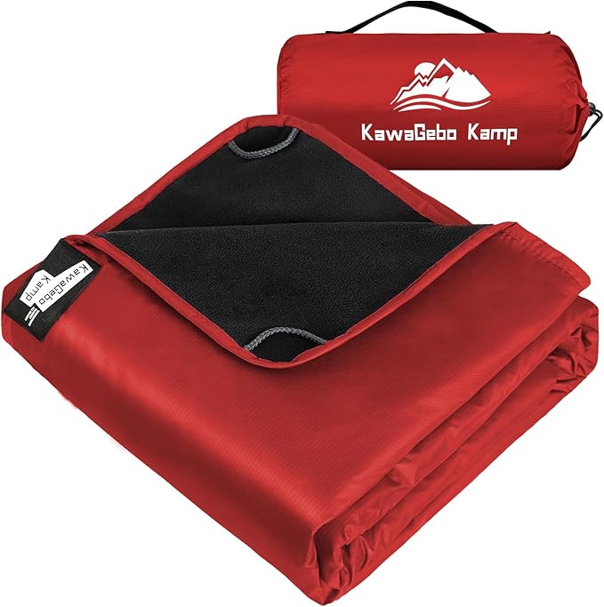 Fleece Waterproof Outdoor Blanket - Windproof Stadium Blanket for Camping, Picnics, and Sports Stay