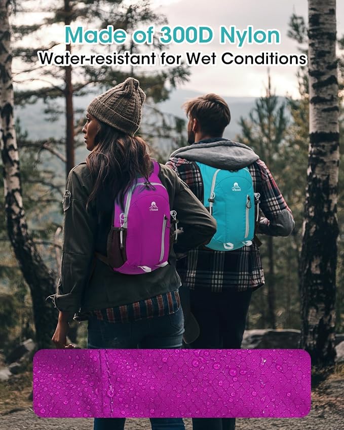 Small Hiking Backpack with Front Phone Holder, Packable Back pack with Chest and Waist Strap