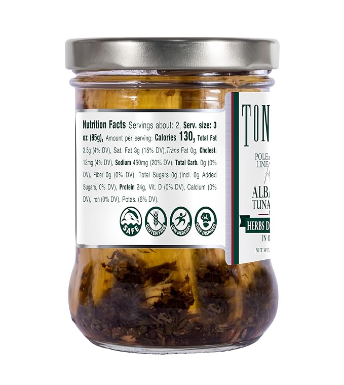 Tonnino Tuna Fish Albacore - Olive Oil with Herbs de Provence ??Pack of 6 ??Alternative to Salmon