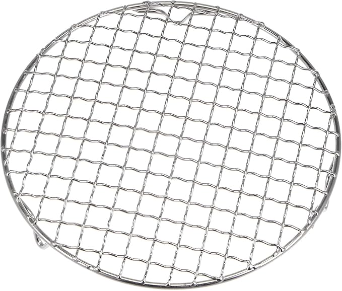 HARFINGTON Round Cooking Rack 7-inch 201 Stainless Steel Cross Wire Barbecue Grill Net with 20mm