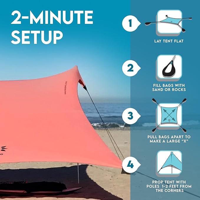 Neso Gigante - Portable Beach Tent - Ideal to Enjoy with Family and Friends - UPF 50+