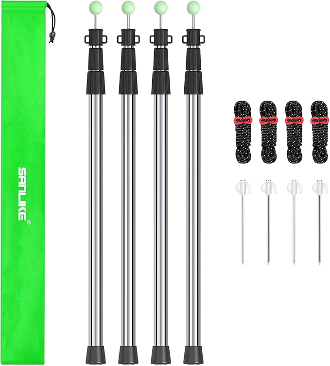 SANLIKE Telescoping Tarp Pole Heavy Duty Tent Poles, 33"-86.6"/94" Thickened Tube Collapsible