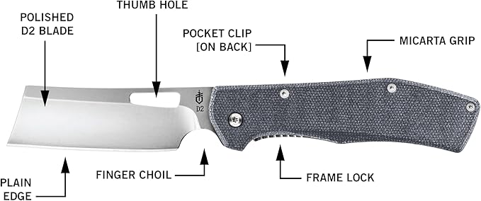 Gerber Gear Flatiron Folding Pocket Knife, EDC Stainless Steel Folding Knife with 3.6" Cleaver