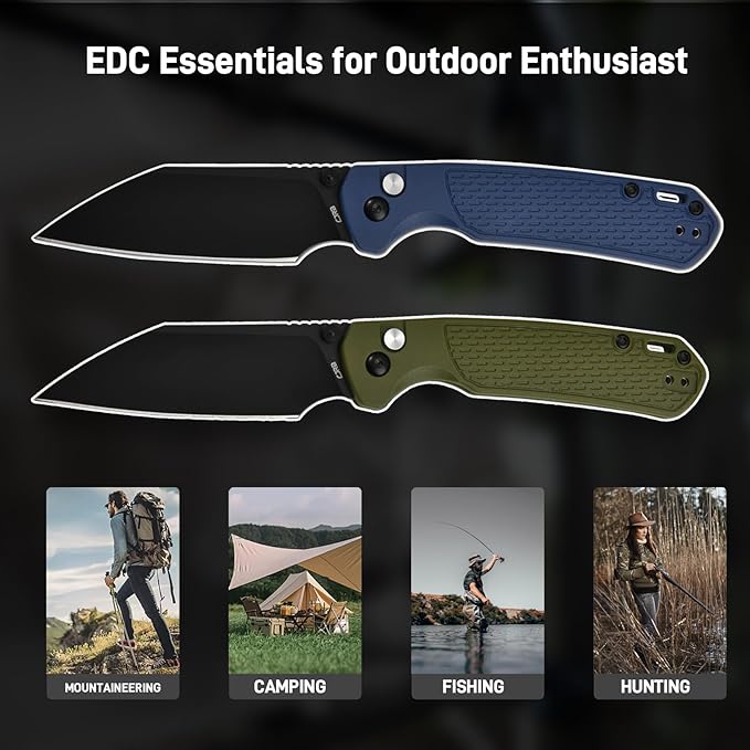CJRB Pyrite-Light Pocket Knife, Folding Knife with 3.34'' AR-RPM9 Steel Blade EDC Knife Small