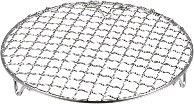 HARFINGTON Round Cooking Rack 8-inch 201 Stainless Steel Cross Wire Barbecue Grill Net with 20mm