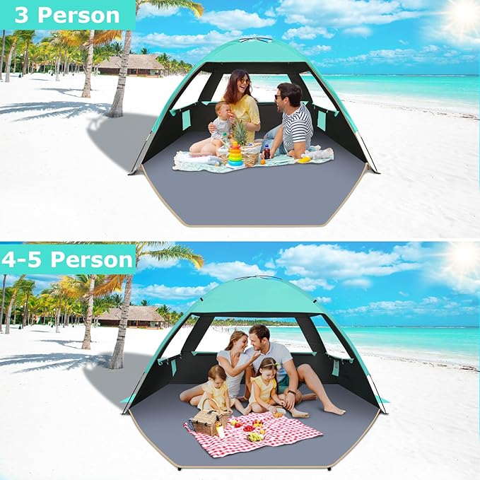 Gorich Beach Tent Sun Shelter for 3/4-5/6-7/8-10 Person with UPF 50ï¼?UV Protection, Lightweight &