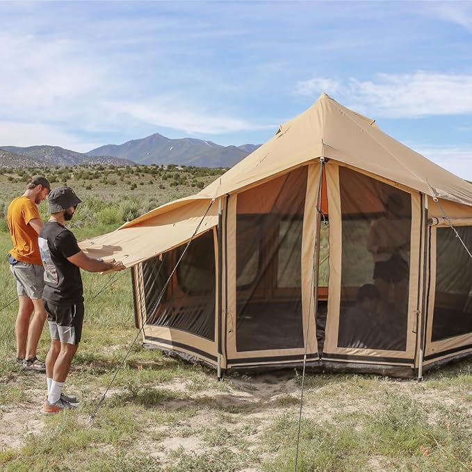 WHITEDUCK Altimus Canvas Tent with Stove Jack, Waterproof, 4 Season Luxury Camping and Glamping
