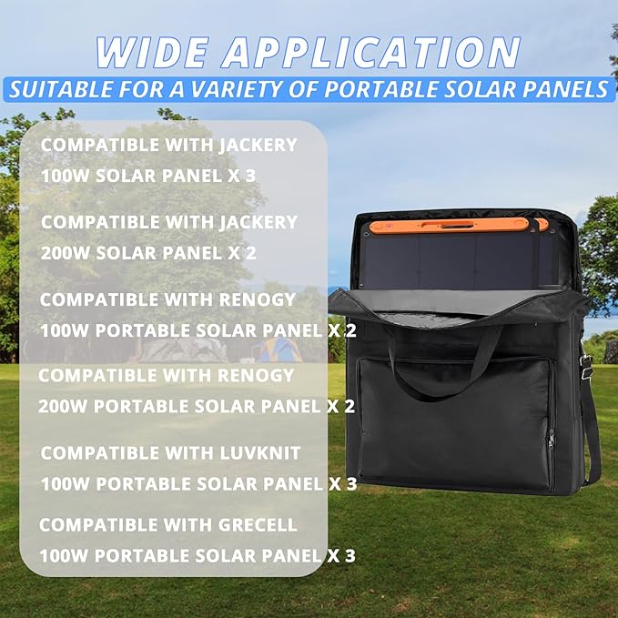 Solar Panel Storage Bag Compatible with Jackery Solar Panel 100 Watt,Padded Solar Panels Bag,Solar