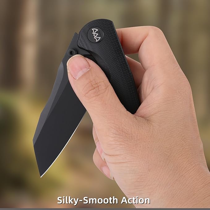 Folding Pocket Knife, 3.35" 14C28N Blade G10 Handle EDC Knife with Liner Lock, Small Pocket Knife