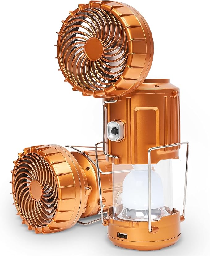 Camping Lanterns with Fan,Solar Camping Fan Charging for Phone, Rechargeable LED Lanterns Camping