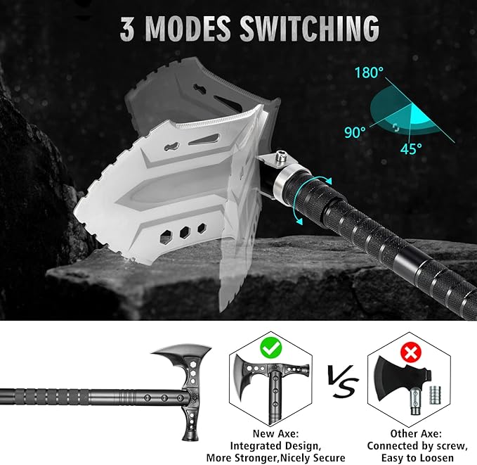 Camping Shovel Axe Outdoor Survival Shovel Set with High Carbon Steel Camping Gear for Men Outdoor