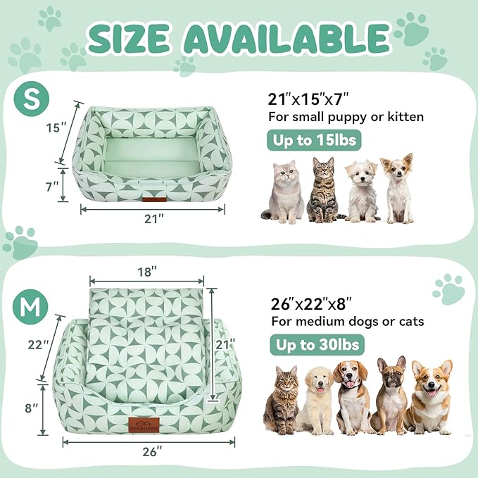 Rectangle Cat Dog Bed for Large Medium Small Pets Indoor Outdoor Machine Washable Sleeping Sofa