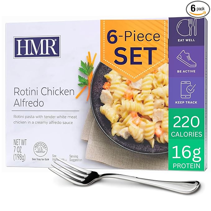 HMR Rotini Chicken Alfredo Entrée | Pre-packaged Lunch or Dinner to Support Healthy Eating | Ready