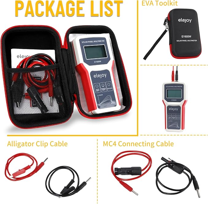 800W Solar Panel Tester, Digital PV Multimeter with Smart MPPT Tracer, 12-60V Voc, 0-35A Isc