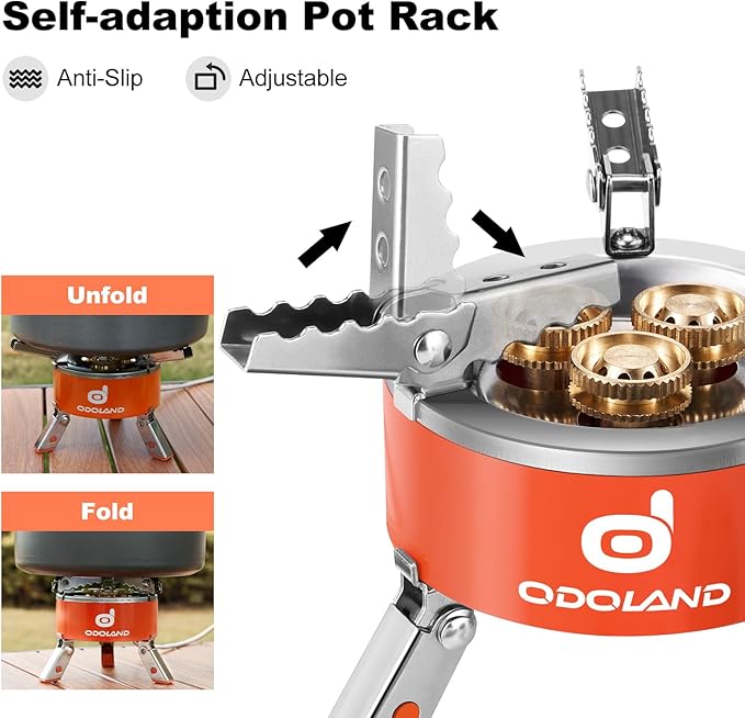 Odoland 5000W Portable Camping Stove Lightweight Camp Stove Collapsible Backpacking Stove with EVA