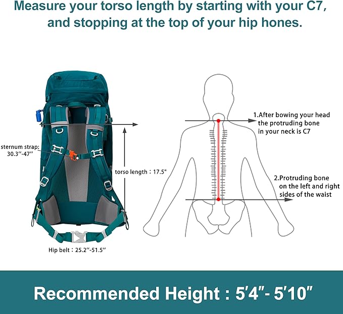 N NEVO RHINO Internal Frame Hiking Backpack 50/60/65/70/80L, Mountain Climbing Camping Backpack