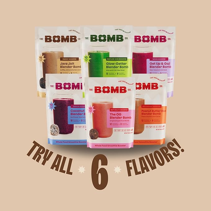 The Bomb Co. Blender Bomb, Java Jolt, Superfood Smoothie Mix With Coffee & Amino Acids for Energy