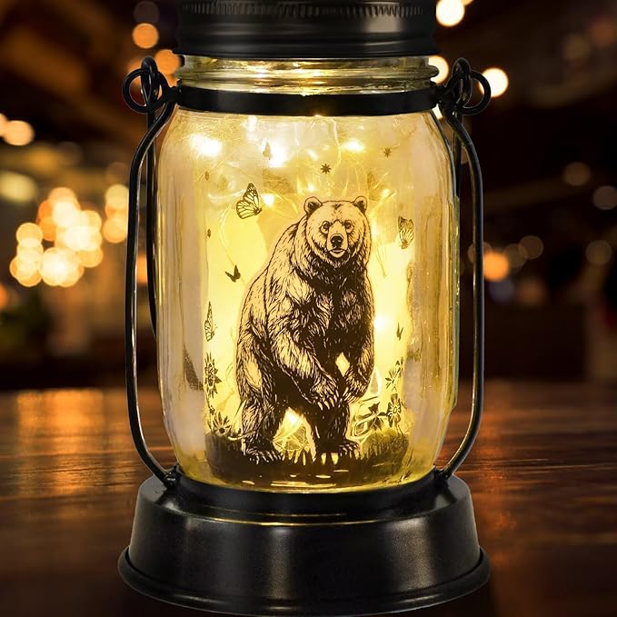 kyoryuger Bear Gifts for Women/Men Bear Lovers Solar Lantern Mom Birthday, Mothers Day, Solar