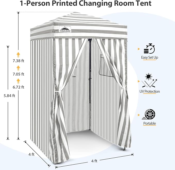 EAGLE PEAK Flex Ultra Compact 4x4 Pop-up Canopy, Sun Shelter, Changing Room, Portable Privacy