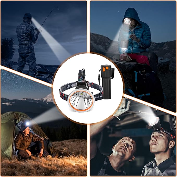 High Power LED Headlamp Separation Design Outdoor Head Lamps Waterproof&Rechargeable Long Distance