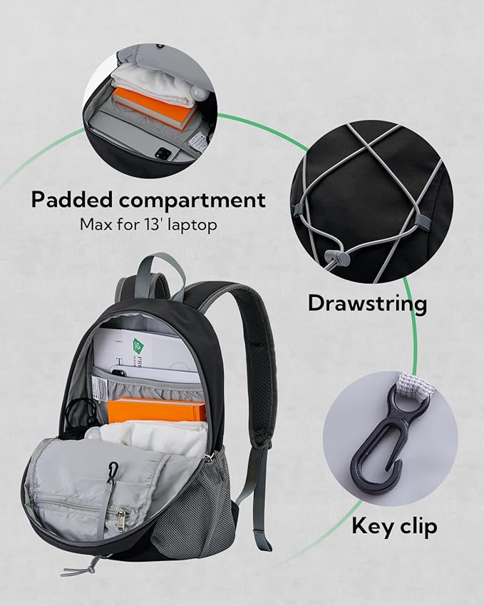 WATERFLY 12L Small Hiking Backpack: Day Pack Lightweight Travel Bag Camping Fitness Cycling Outdoor