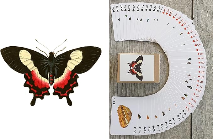 BEAUTIFUL BUTTERFLY Playing Cards (Poker Deck 54 Cards All Different) Colorful Butterflies Moths
