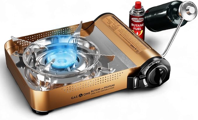Gas ONE GS-4000P - Camp Stove - Premium Propane or Butane Stove with Convenient Carrying Case