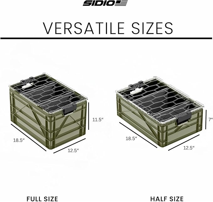 SIDIO CRATE Starter Pack - Two Full Size and One Half Size SidioCrate, Stackable Outdoor Organizer