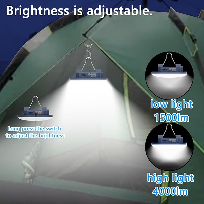 Rechargeable Camping Light TeiNewBy 4000LM 16500mAh up to 10-60 Hours Running, 5 Light Modes,LED