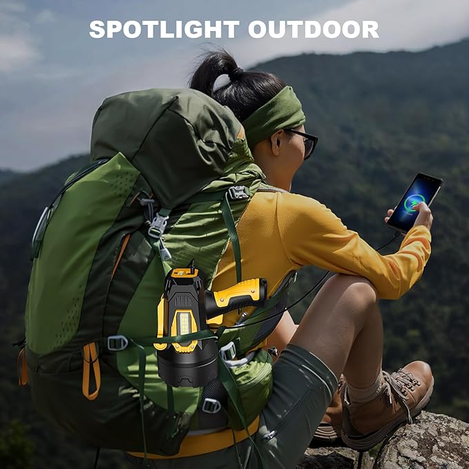 LBE Rechargeable Spotlight, Super Bright 90,000 Lumens Led Flashlight Handheld Spot Lights Outdoor