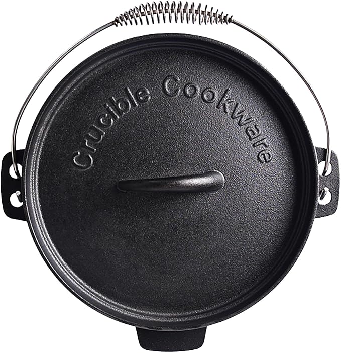 Pre-Seasoned Cast Iron Camp Dutch Oven With Legs, 4.1 qt, including Lid Lifter & Lid Stand