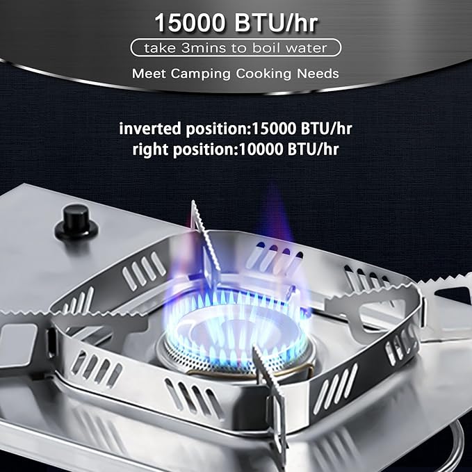 IGT Camping Stove, Desktop & Embed Folding Gas Stove, Portable Gas Stove with Carrying Handle