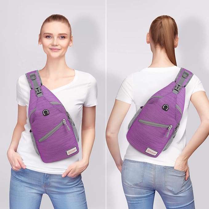 ZOMAKE Sling Bag,Small Crossbody Sling Backpack,Water Resistant Shoulder Daypack for Travel,Anti