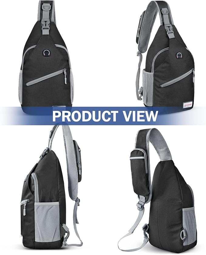 ZOMAKE Sling Bag,Small Crossbody Sling Backpack,Water Resistant Shoulder Daypack for Travel,Anti