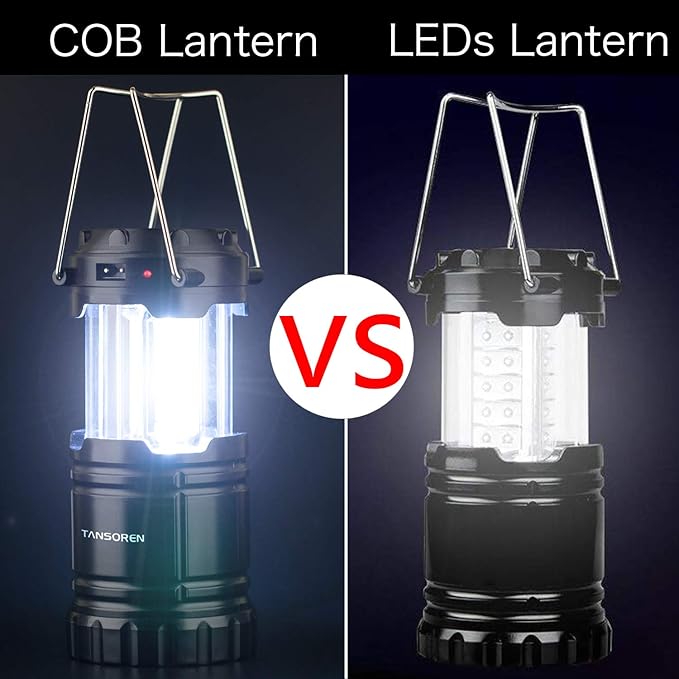 4 Pack Solar USB Rechargeable 3 AA Power Brightest COB LED Camping Lantern with Magnetic Base