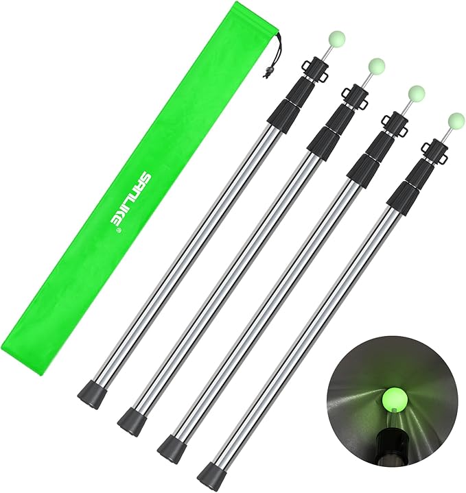 SANLIKE Telescoping Tarp Pole Heavy Duty Tent Poles, 33"-86.6"/94" Thickened Tube Collapsible