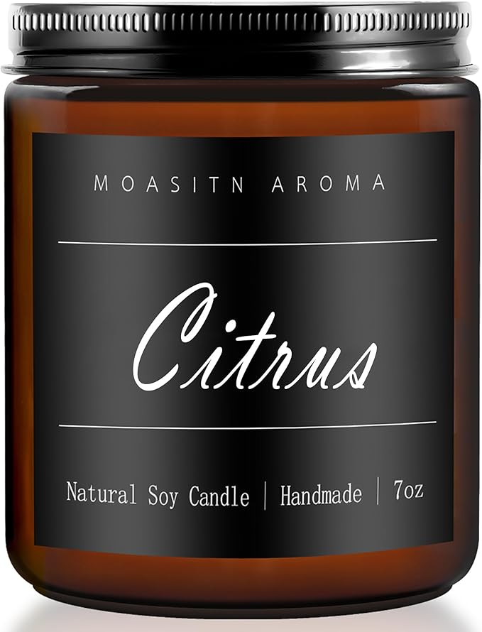 MOASITN Citrus Highly Scented Candles for Home| Natural Soy Aromatherapy Candle| Handmade Long