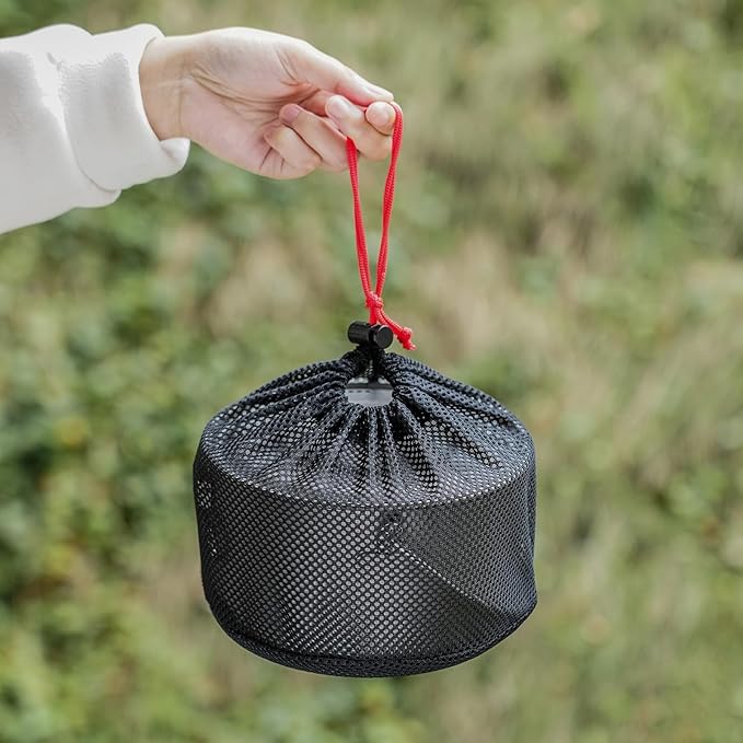 iBasingo Titanium Camping Pot with Lid 2.9L Ultralight Backpacking Cookware with Foldable Handle