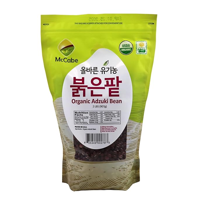 McCabe Organic Adzuki Bean - Dried Small Red Beans 2 lb (32oz) | USDA and CCOF Certified - Rich