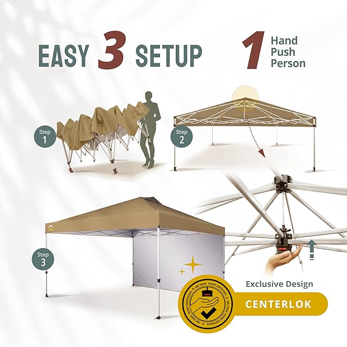 CROWN SHADES 12x12 Pop Up Canopy Tent Instant Commercial with 150D Silver Coated Fabric Including 1