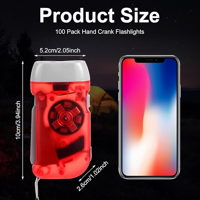 Treela 36 Pcs Hand Crank Flashlights Operation Christmas Bulk Items Squeeze Flashlight No Battery