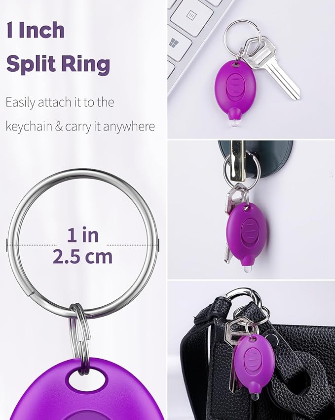 Uniclife 5 Pack Mini UV LED Keychain Flashlight Portable Purple Light Detector for Currency 10