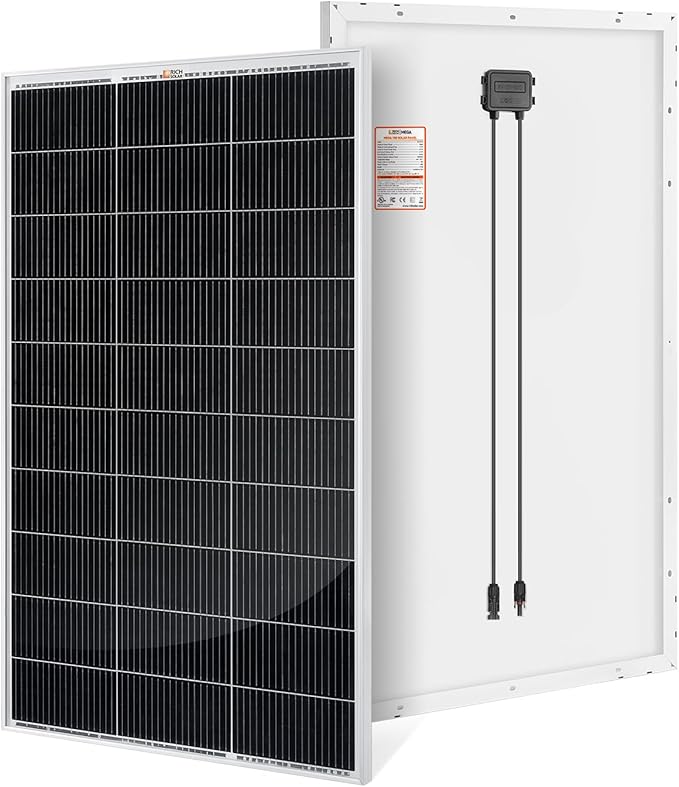 RICH SOLAR 150 Watt 12 Volt 18BB Cell Monocrystalline Solar Panel N-Type Cells High Efficiency