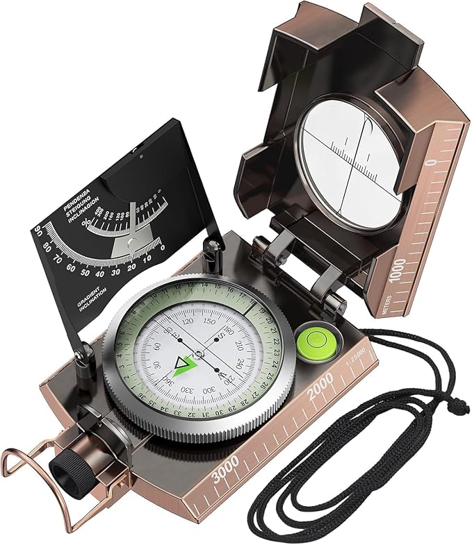 Proster IP65 Compass Hiking Survival - Lensatic Sighting Compass for Camping Navigation, Compass