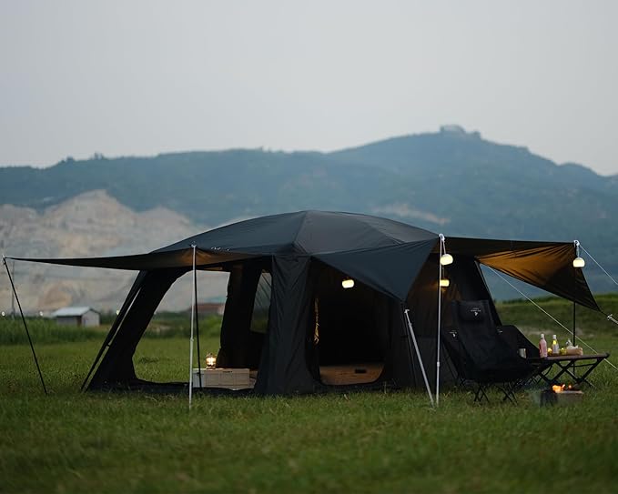 Vidalido 8-10 Person Camping Tent with 3 Door 2 Room Large Family Cabin Tents, Double Layer