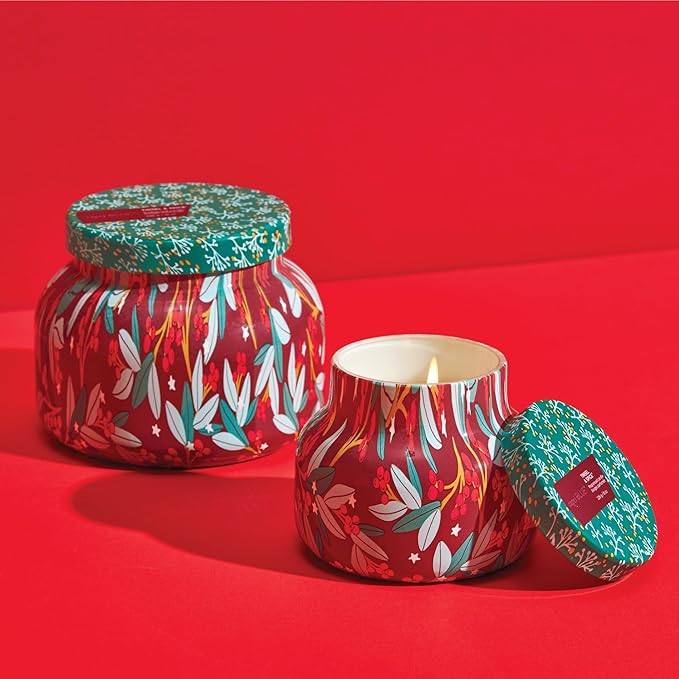 Capri Blue Pattern Play Signature Holiday Candle - Luxury Holiday Scented Candle for Home- Long