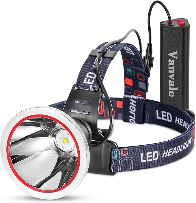 High Power Rechargeable LED Headlamp,IPX4 Waterproof Head Light with Charger,Super Long Lasting