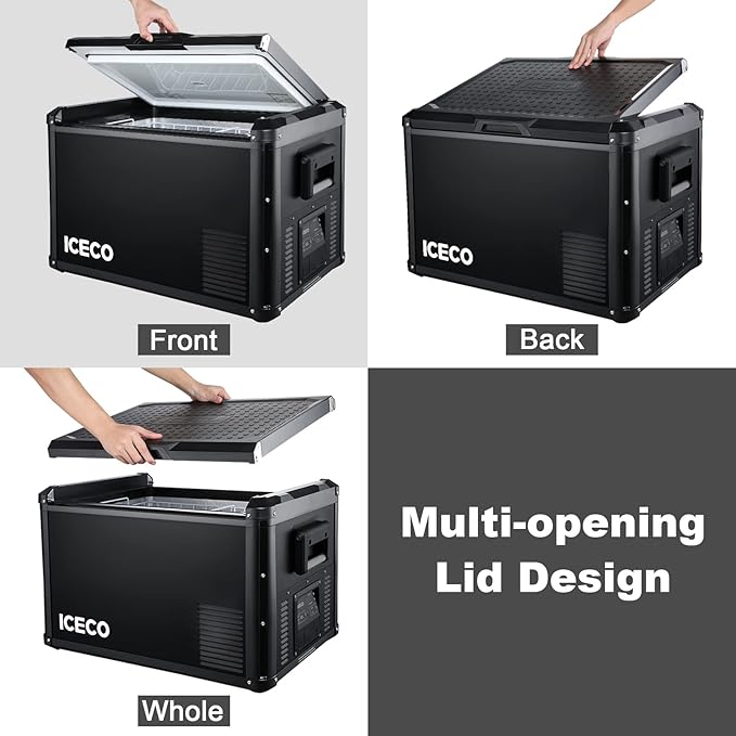 ICECO VL45 ProS Portable Refrigerator, Multi-directional Lid, Dual USB & DC 12/24V, AC 110-240V