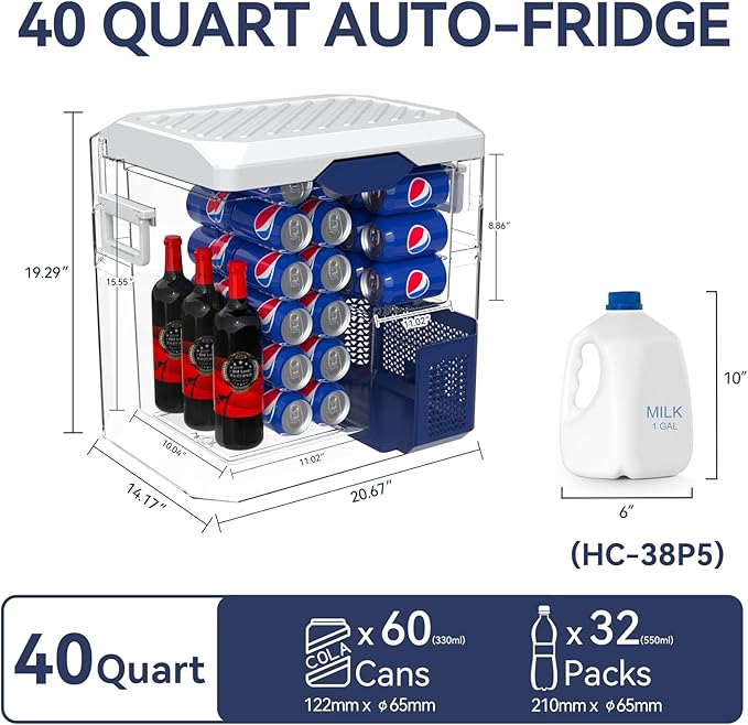 12 Volt Refrigerator Car Fridge Portable 12V 40 Quart Freezer Compressor Cooler 12V/24V DC 110～240