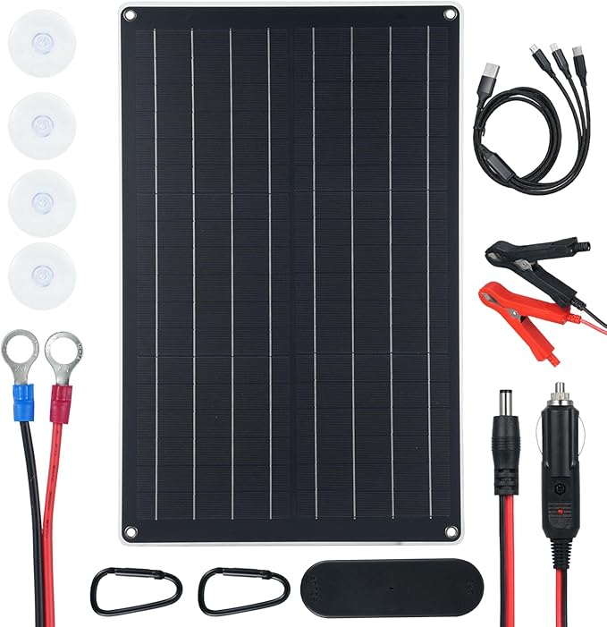 Lixada 30W Solar Charger Panel Kit with MPPT Trickle Maintiner Cntroller Portable Waterproof
